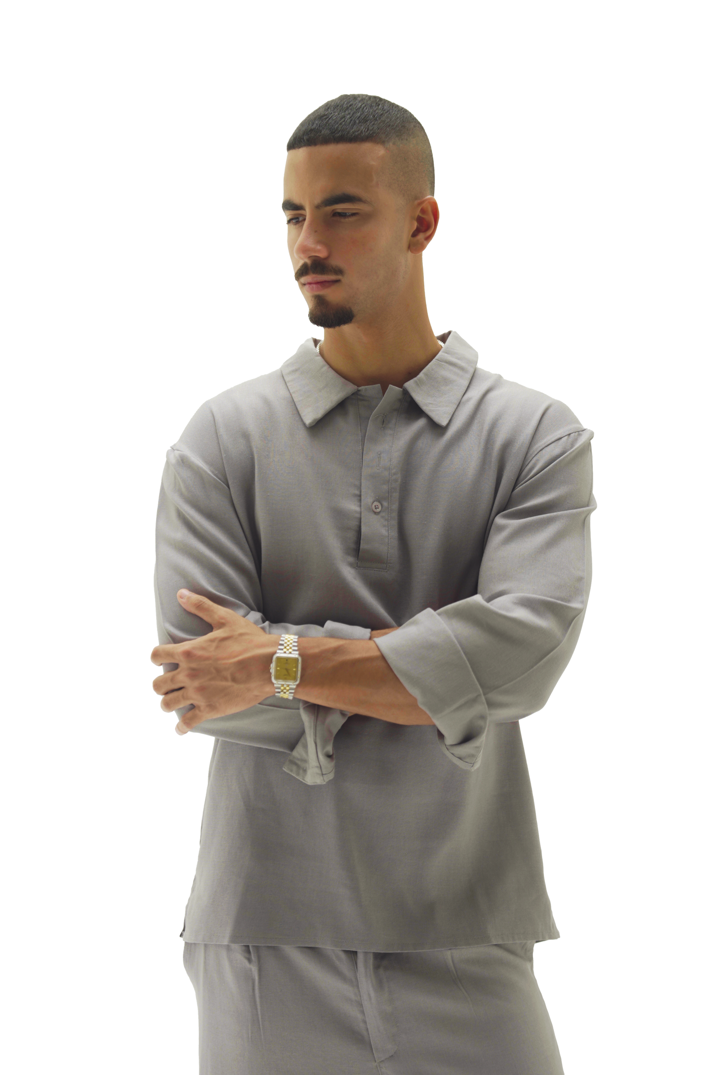 Quarter grey linen shirt