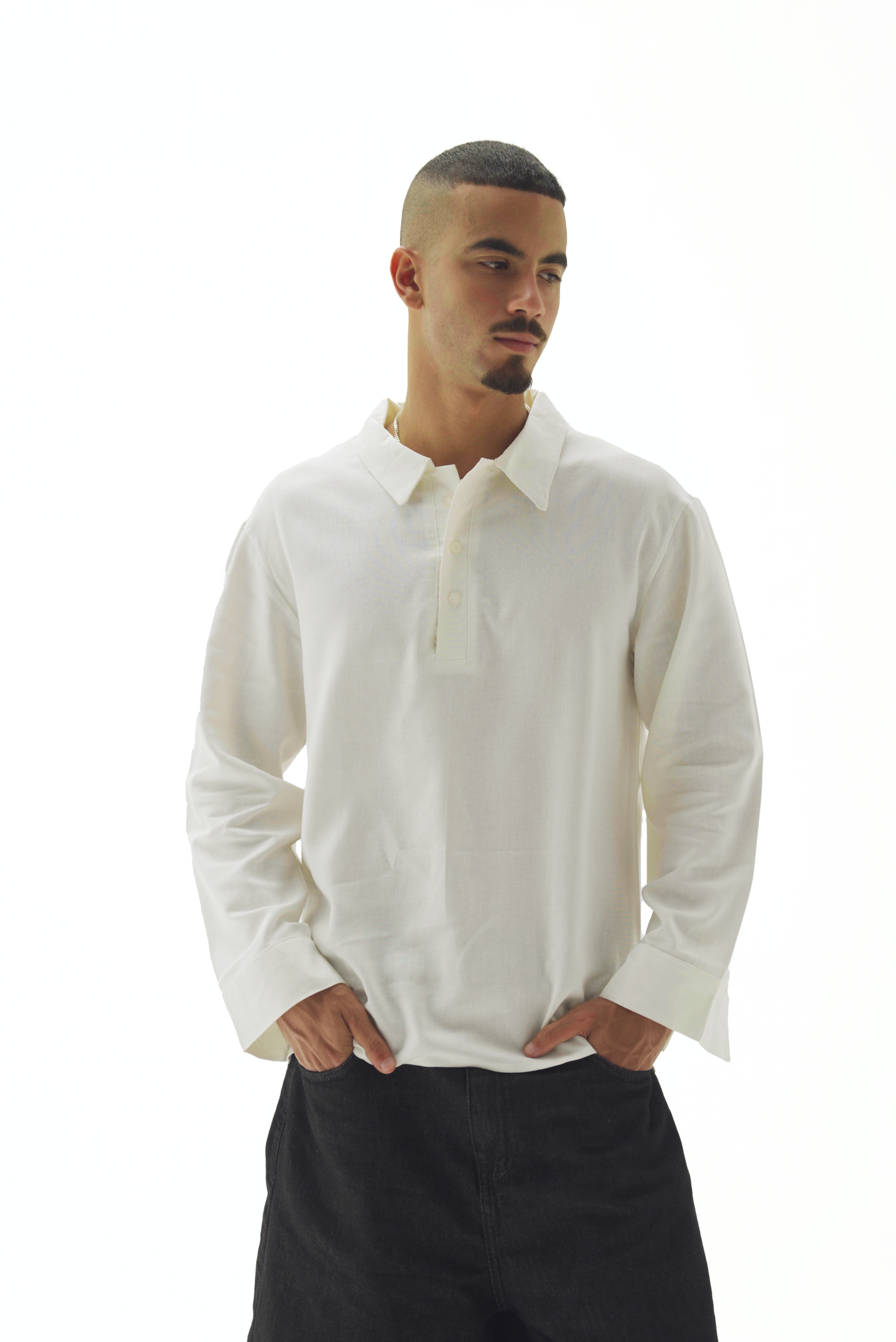 Quarter white linen shirt
