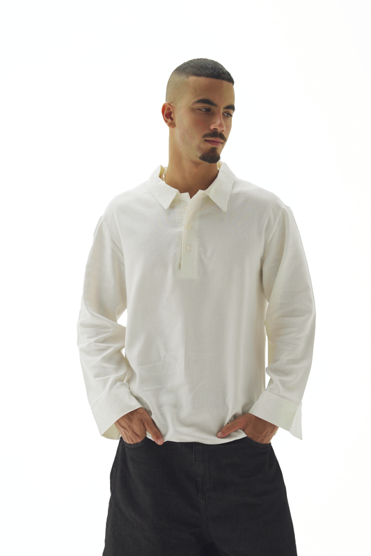 Quarter white linen shirt