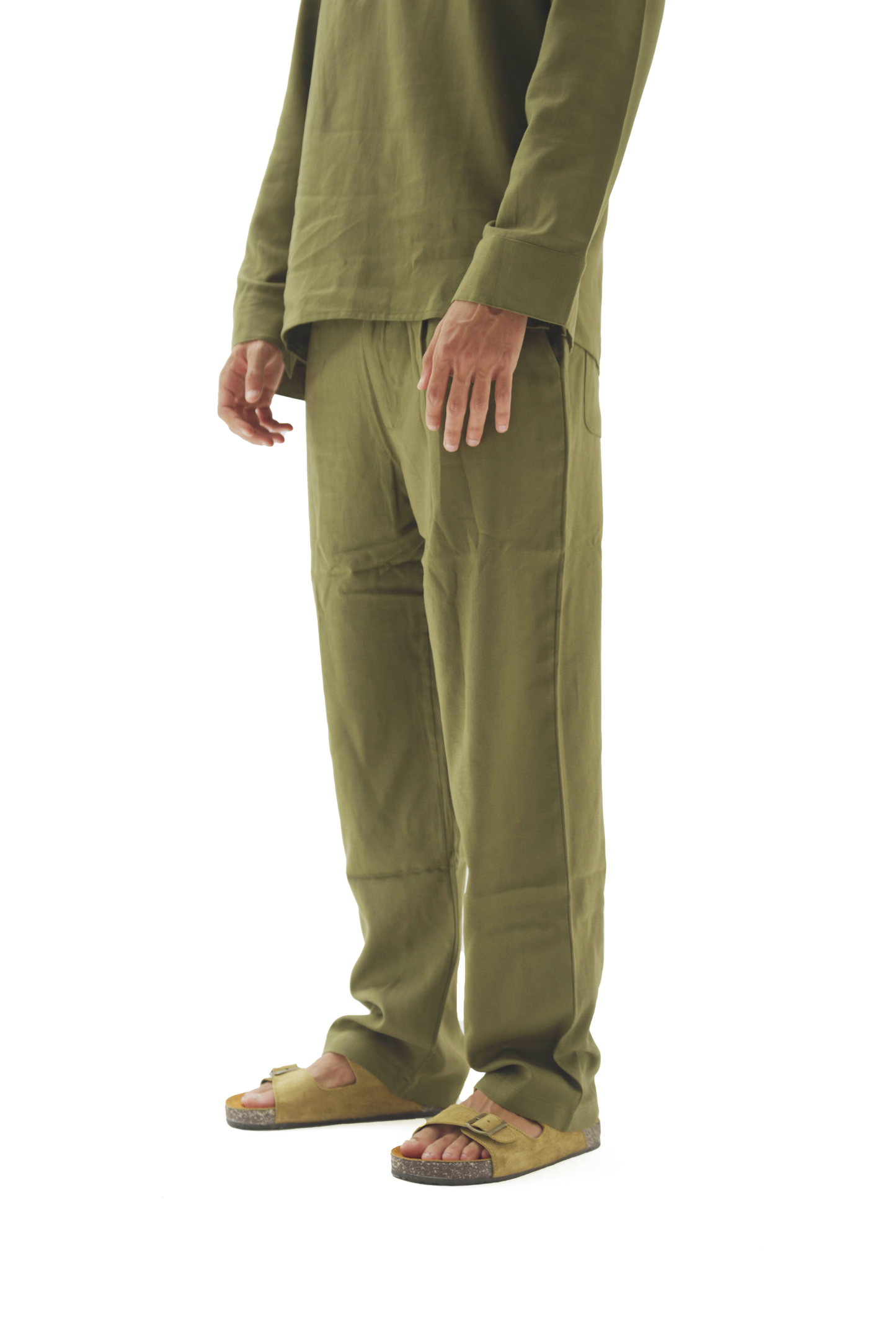 Olive linen pants