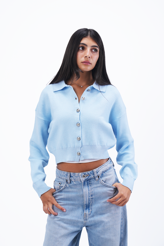 Baby Blue Knit Cardigan