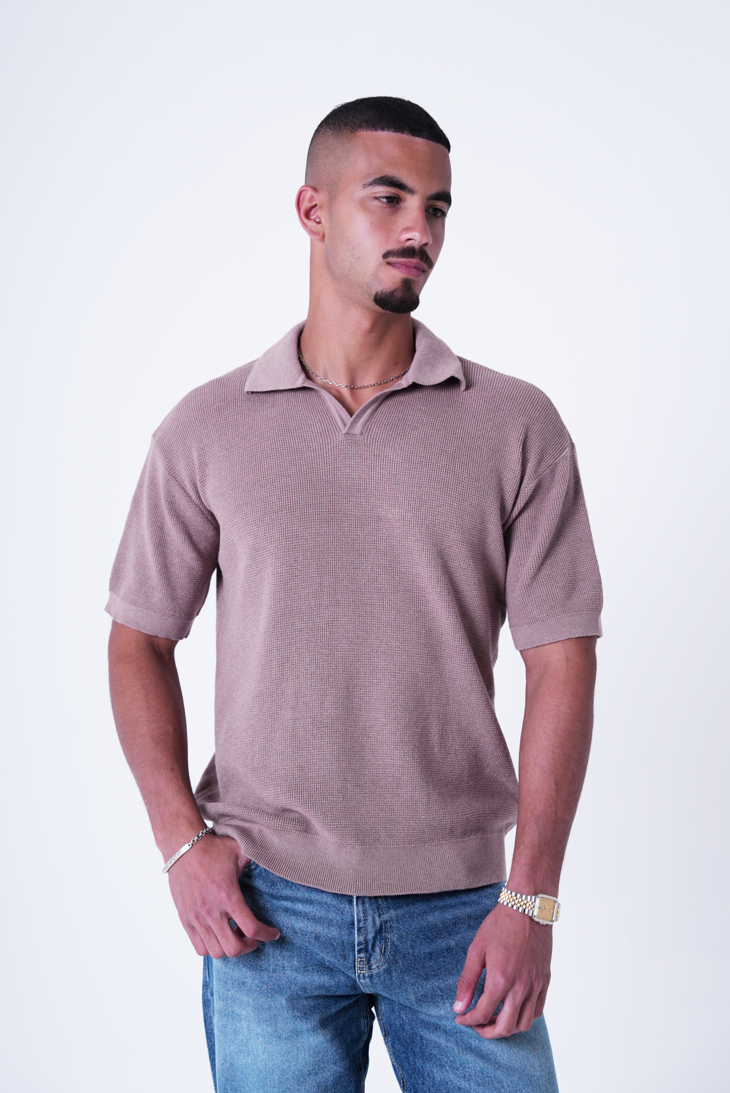 Café knit polo T-shirt