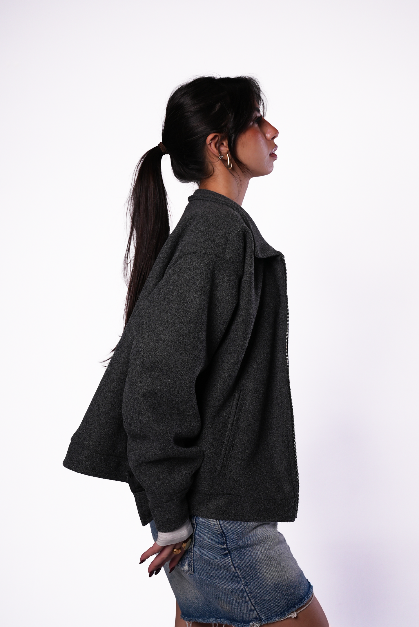 Charcoal Wool Jacket Women