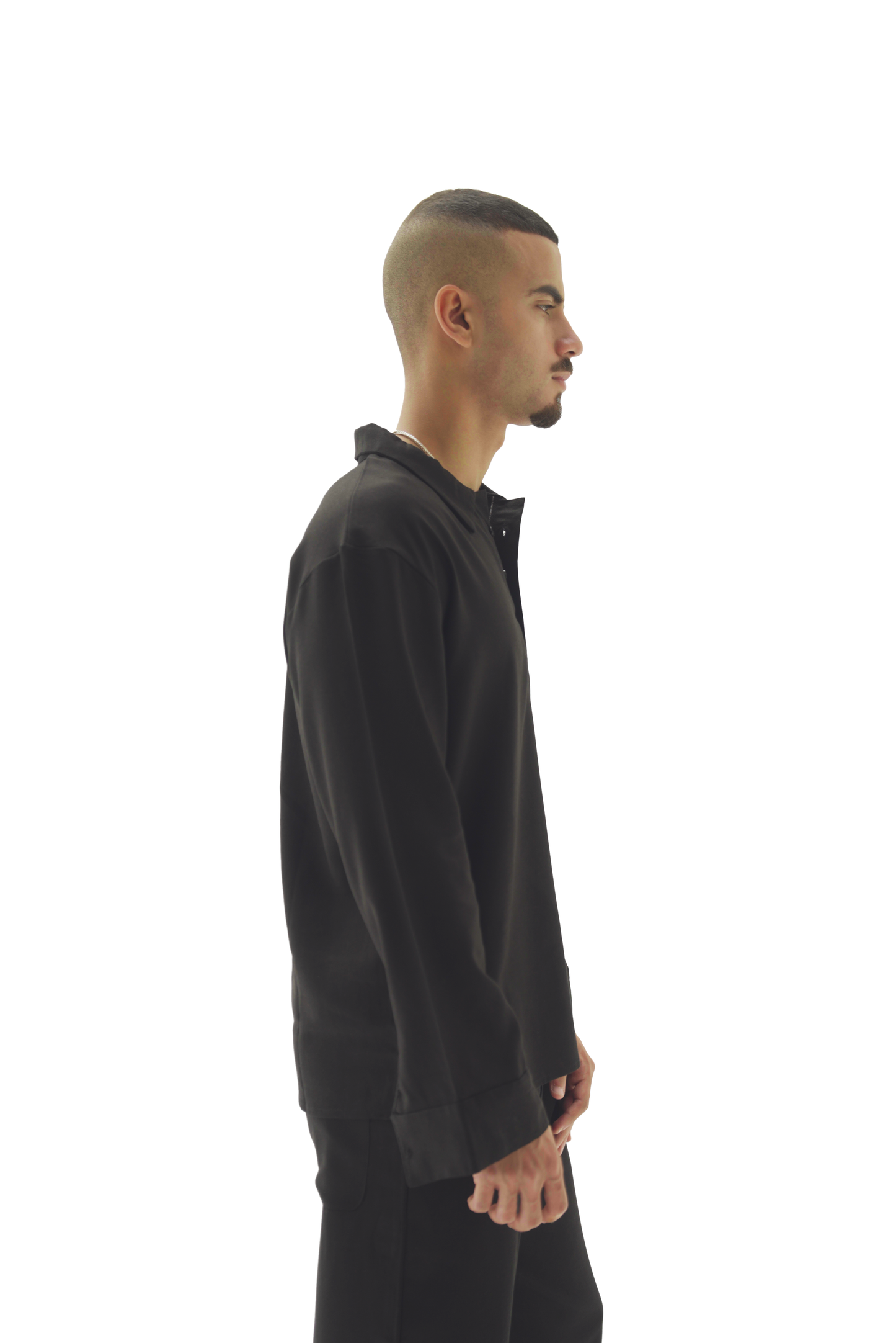 Quarter black linen shirt