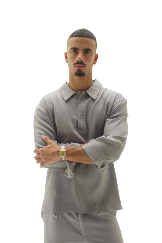 Quarter grey linen shirt