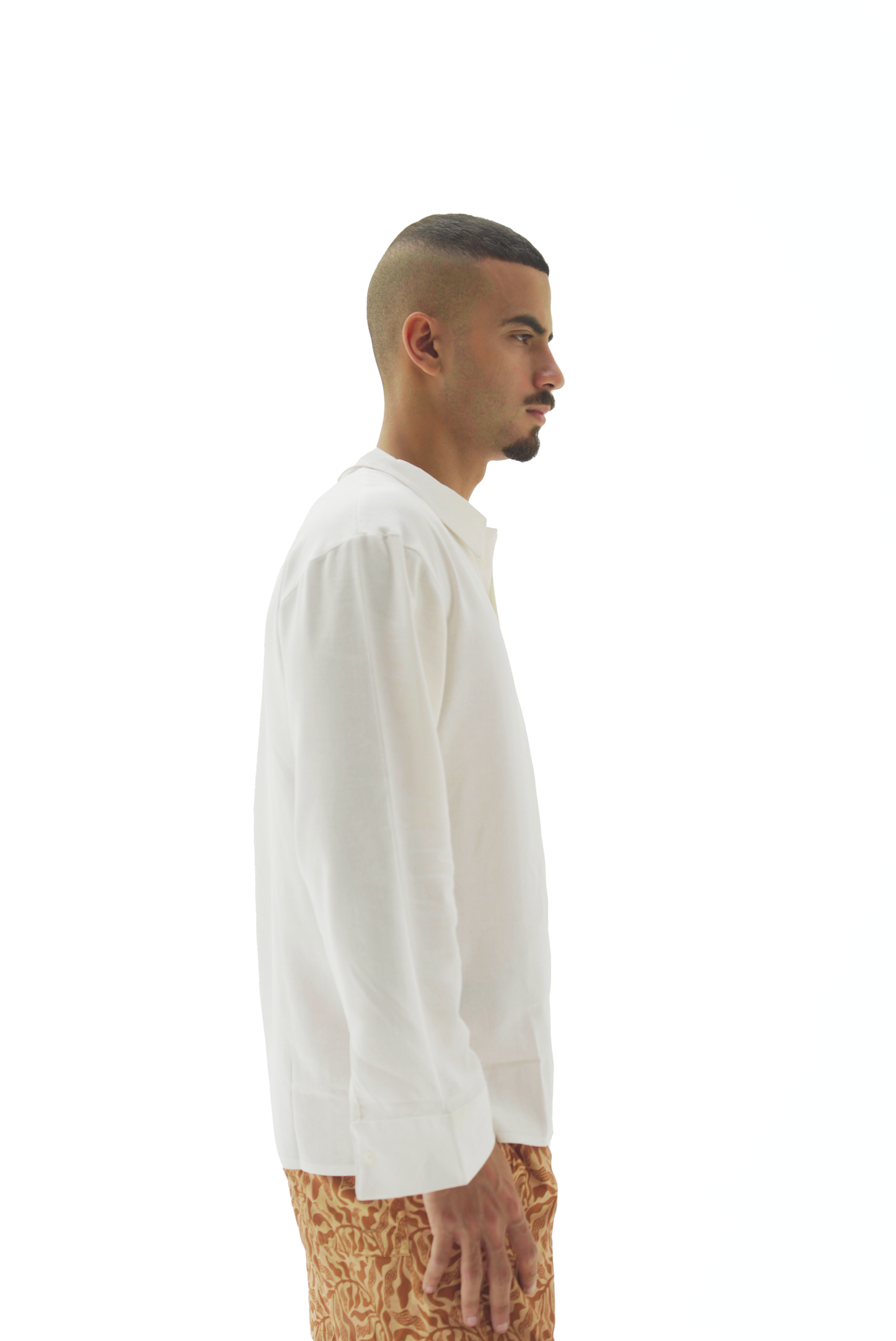Quarter white linen shirt