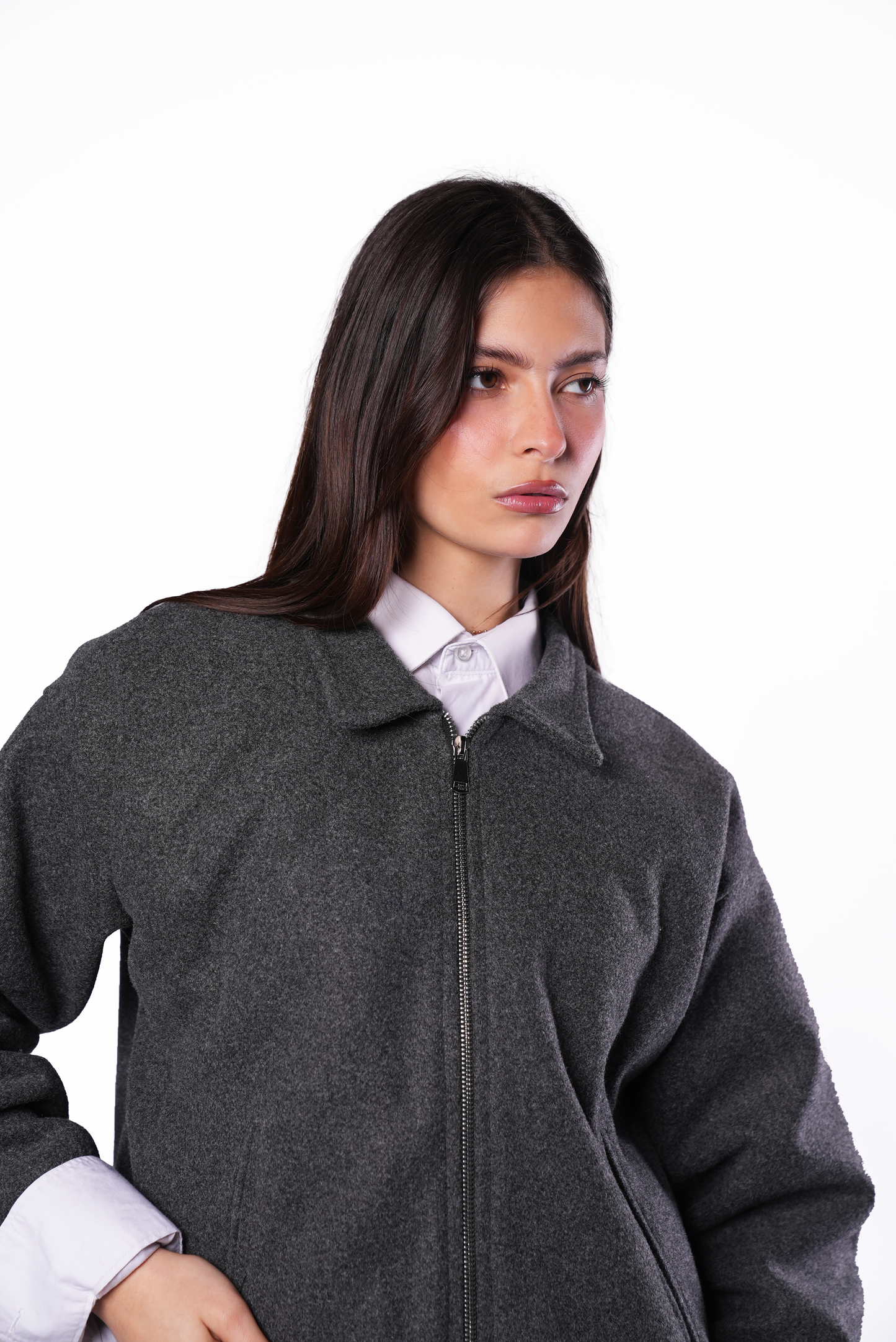 Charcoal Wool Jacket Women