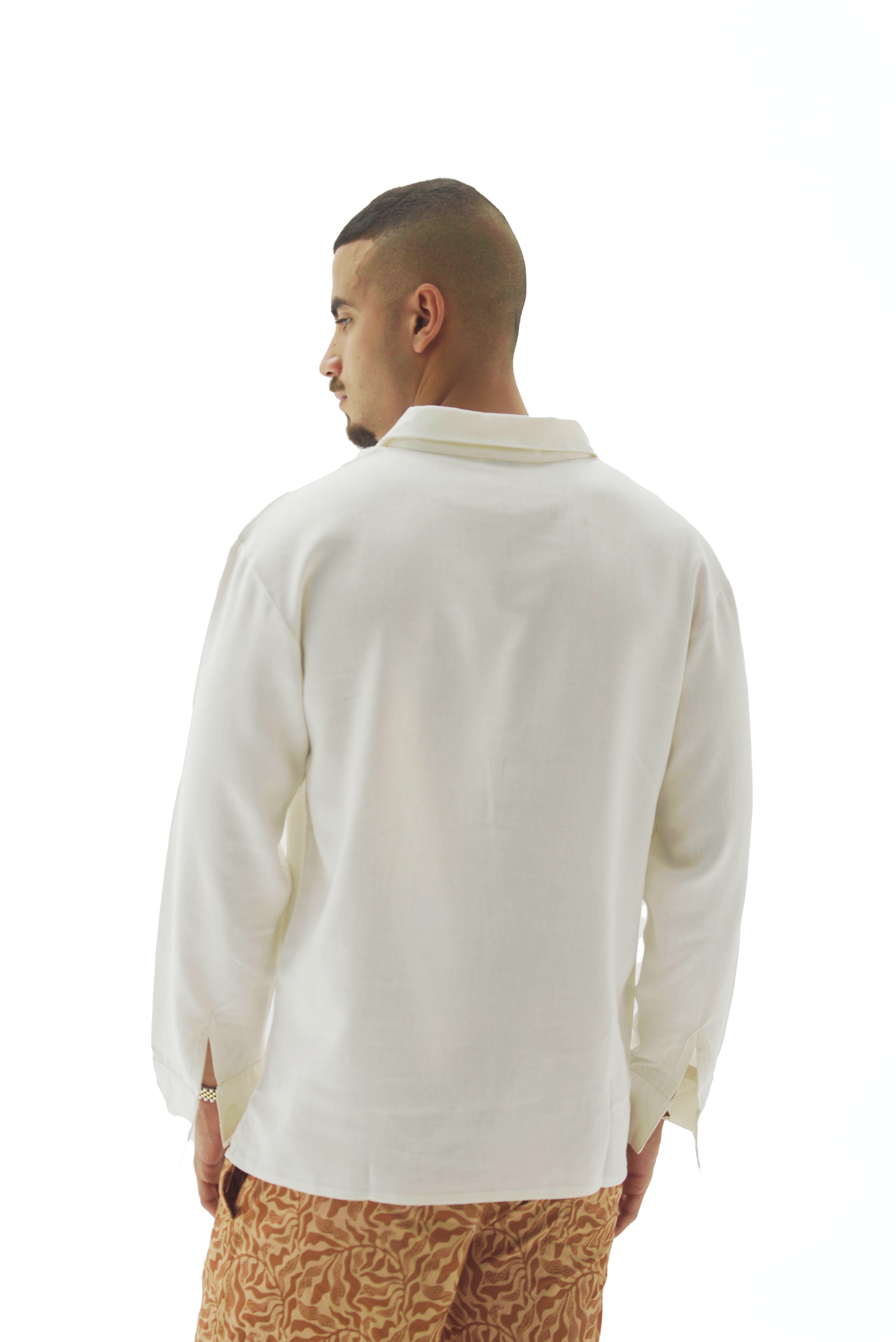 Quarter white linen shirt