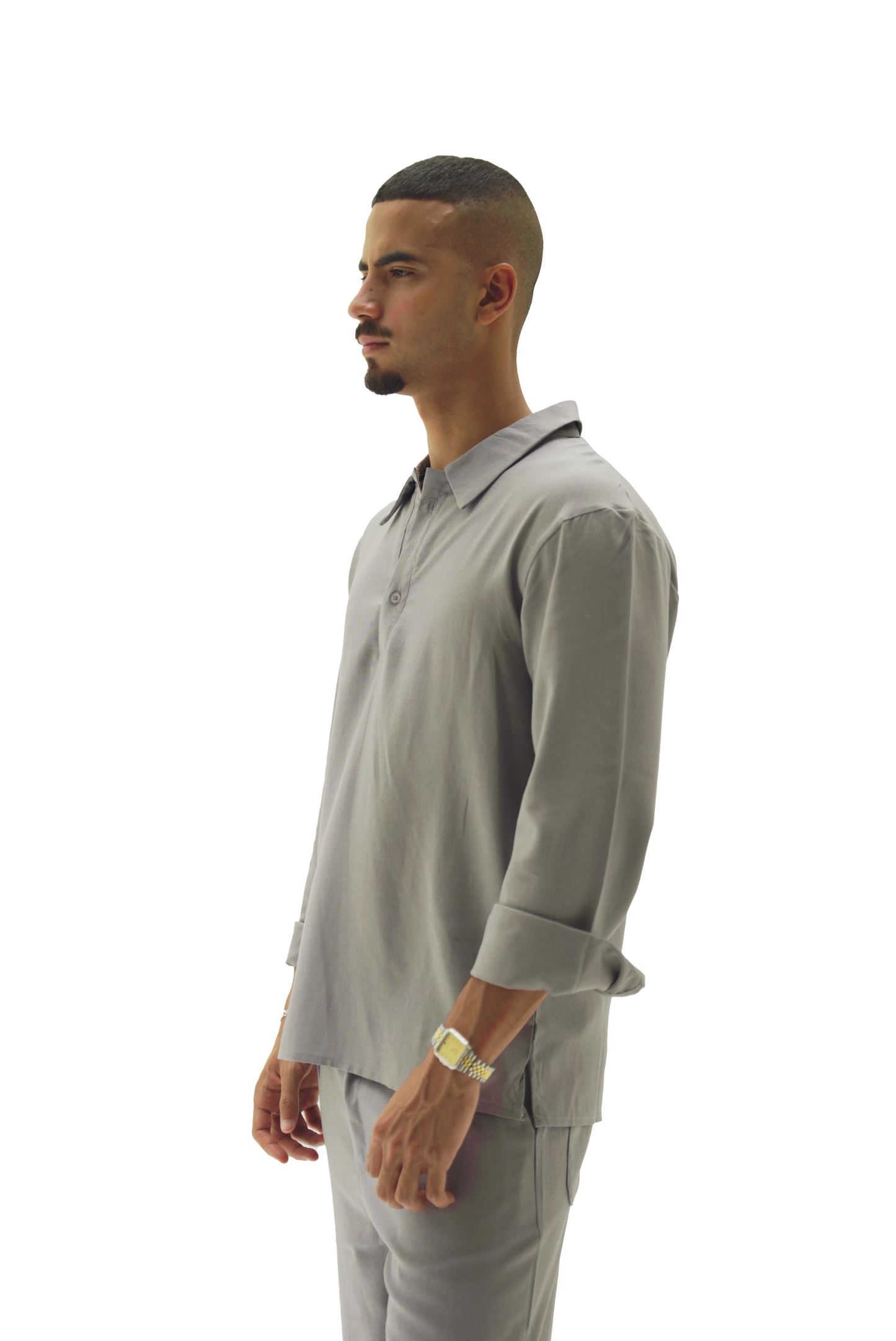 Quarter grey linen shirt