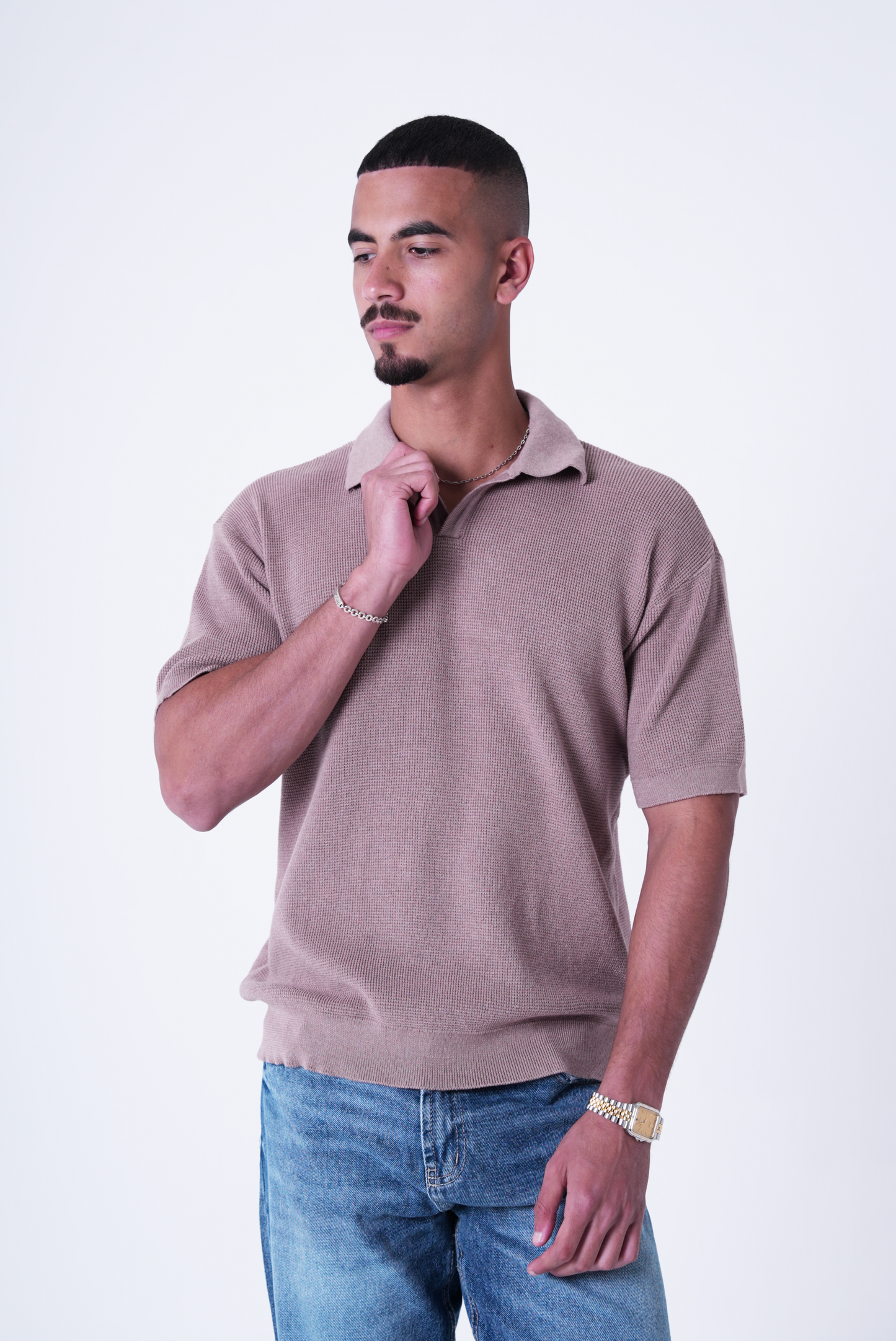 Café knit polo T-shirt