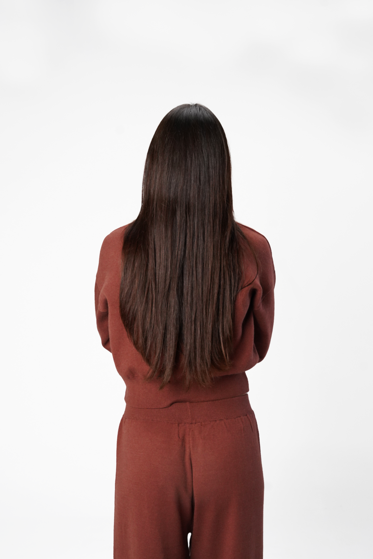 Reddish Brown Knit Cardigan