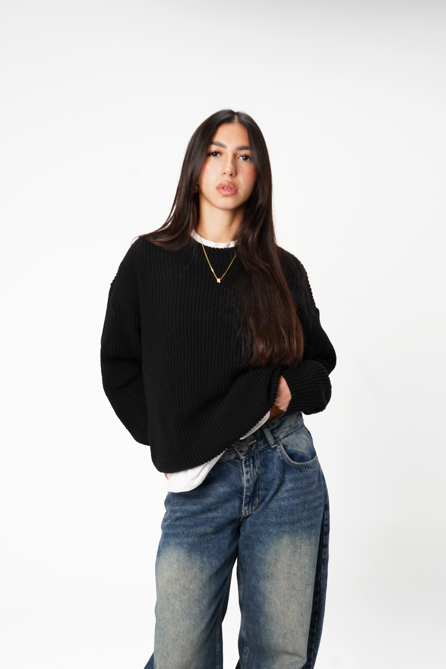 Black Essential Knitted Sweater