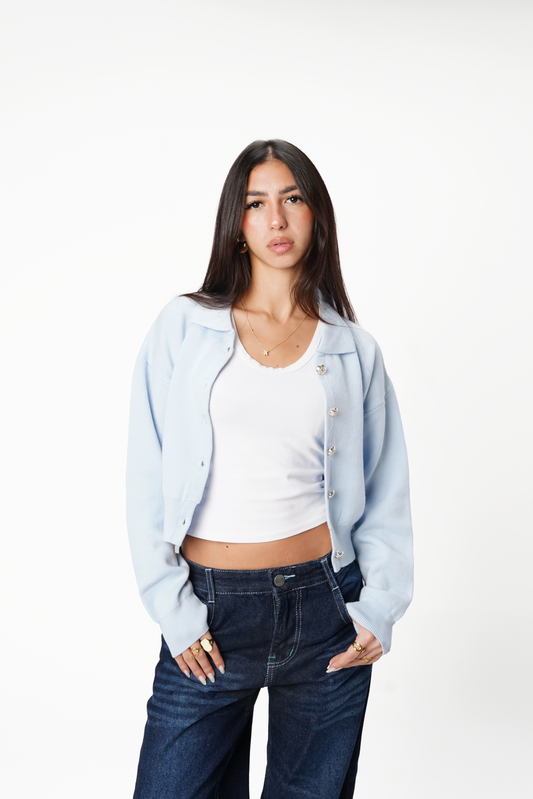 Baby Blue Knit Cardigan