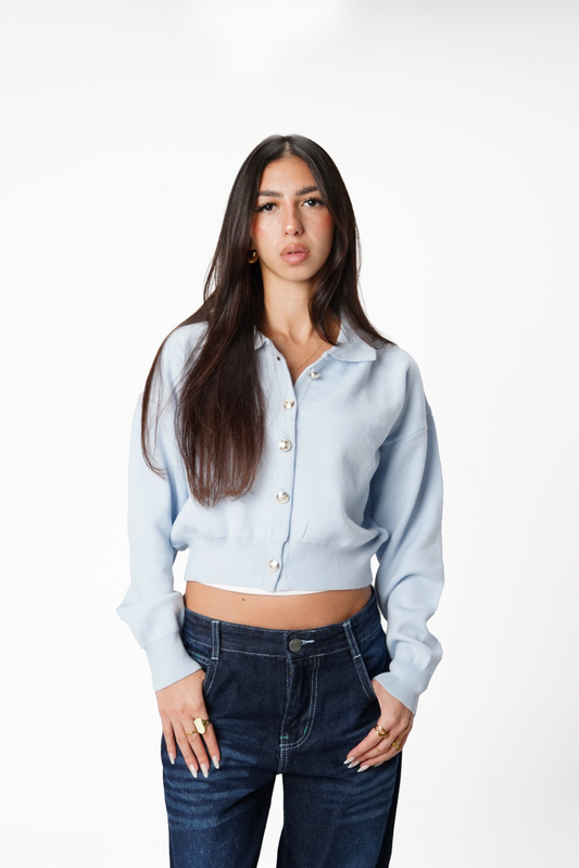 Baby Blue Knit Cardigan