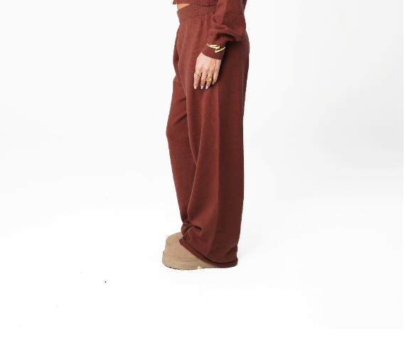 Reddish Brown Knit Pants