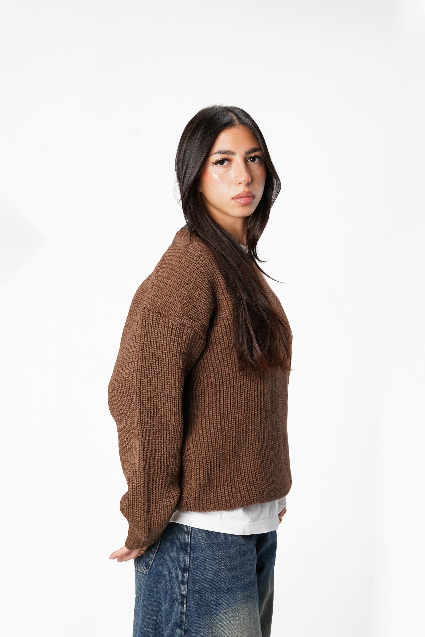 Brown Essential Knitted Sweater
