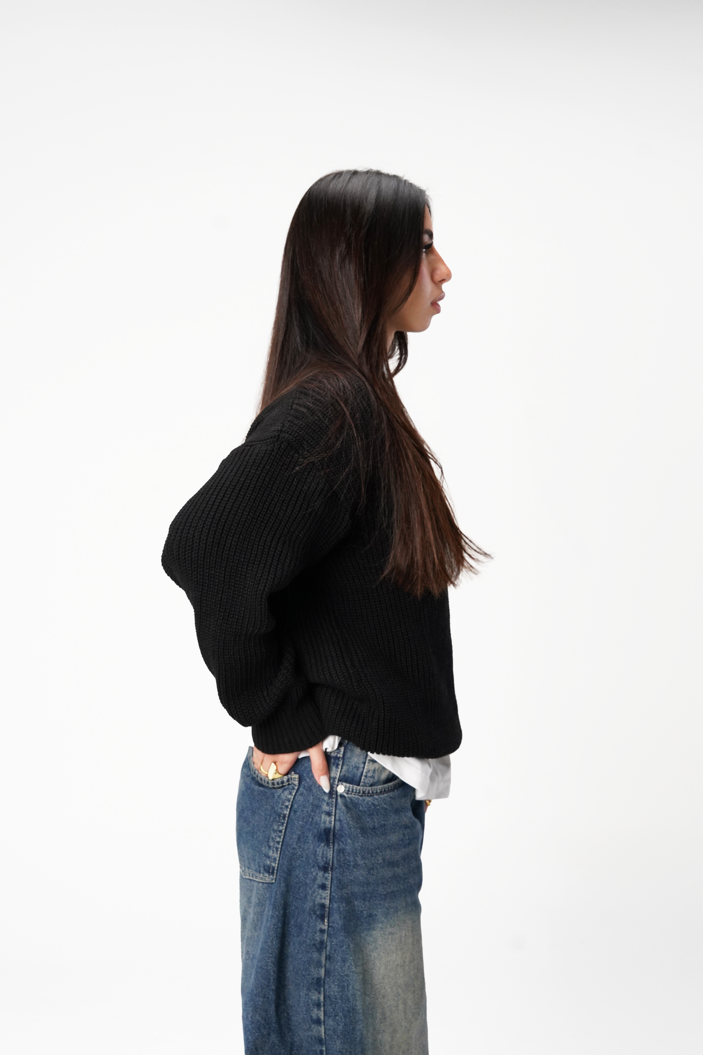 Black Essential Knitted Sweater