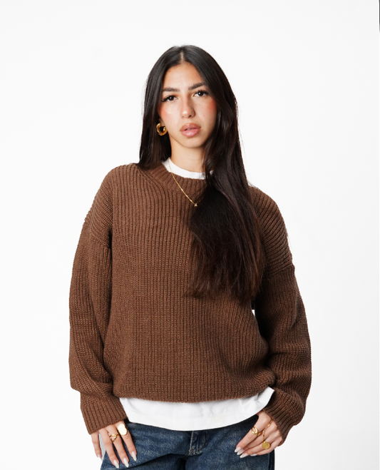 Brown Essential Knitted Sweater